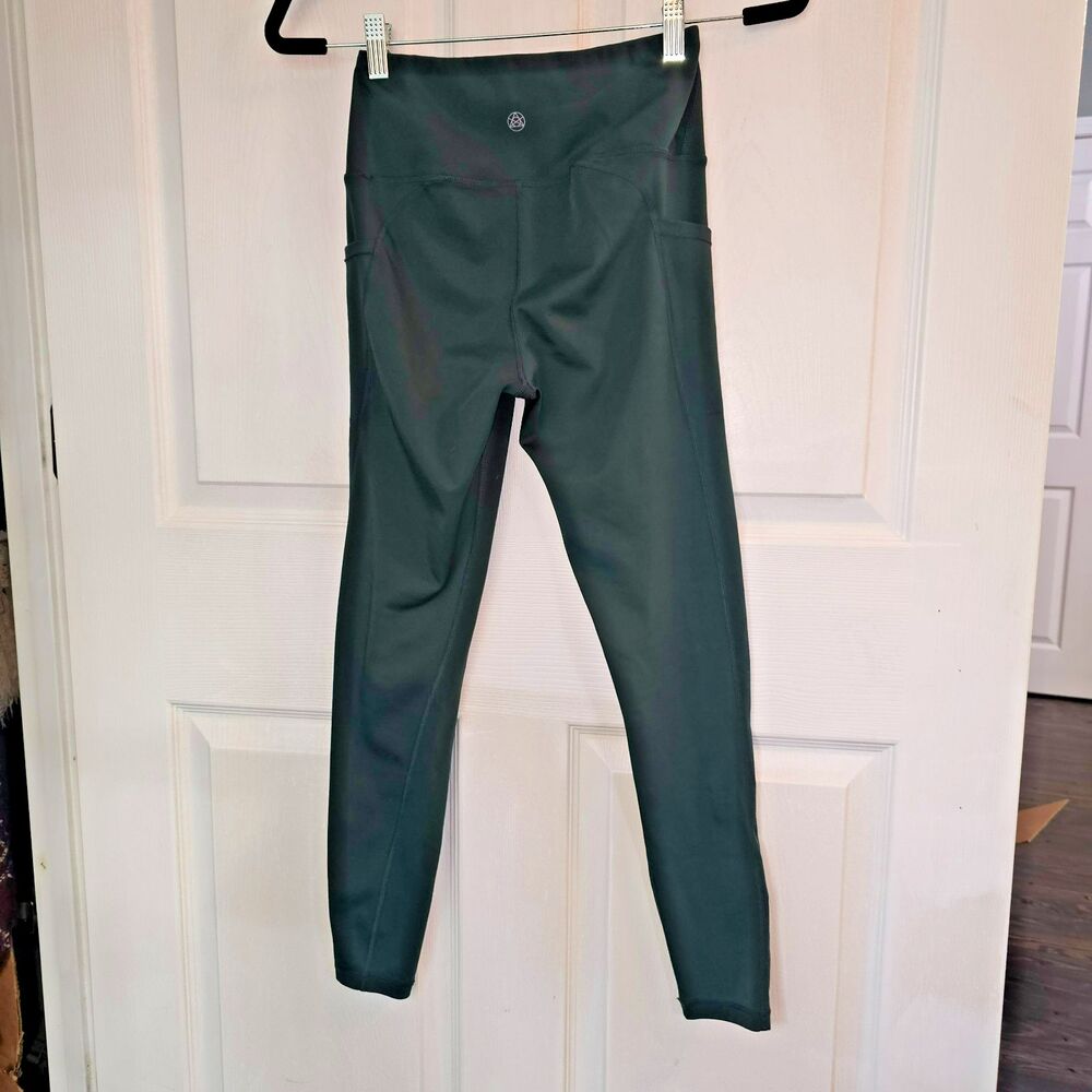 Women's TSLA Green Yoga Leggings Medium Leisurewear - Picture 3 of 3